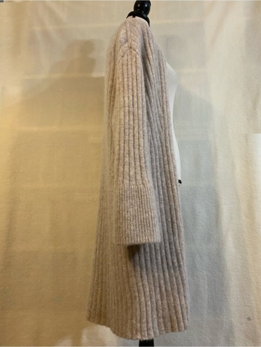 Lululemon heathered crepe tan Alpaca Wool-Blend Shawl-Collar cardigan - Picture 2 of 9